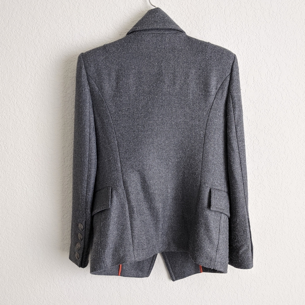 Pierre Balmain Grey Double Breasted Twill Coat 38 - Picture 10 of 14